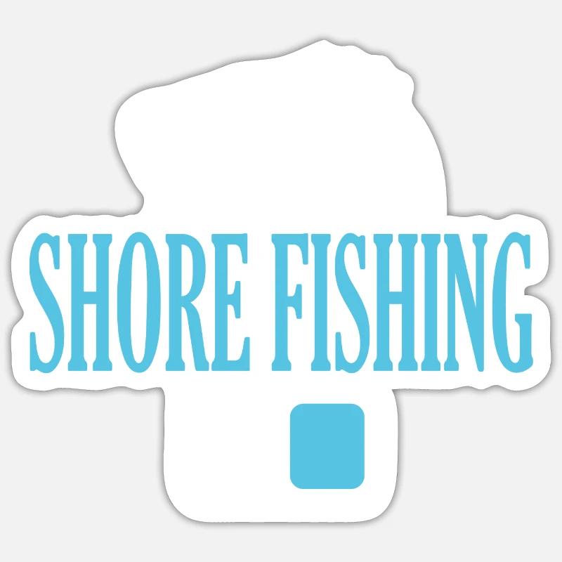 Fisherman Shore Angelmodus Ein - Sticker Größe S (10 x 10 cm) - Mattweiß