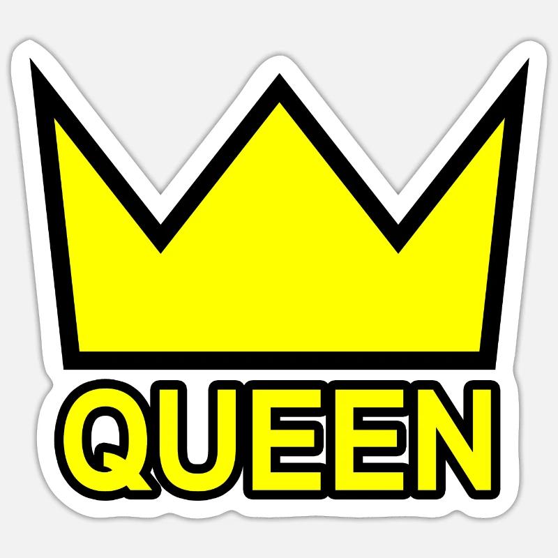 queen - Sticker Größe S (10 x 10 cm) - Mattweiß