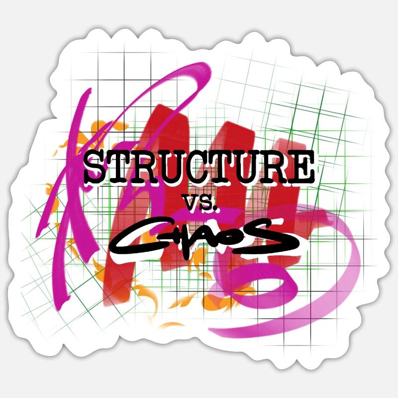 Structure Vs Chaos - Sticker Größe S (10 x 10 cm) - Mattweiß