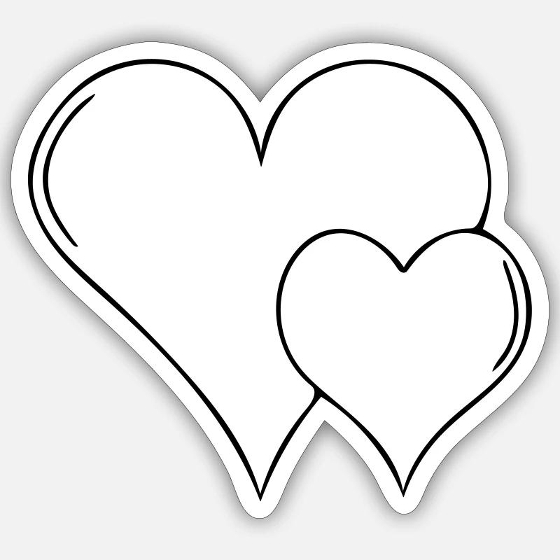 Herz2 - Sticker Größe S (10 x 10 cm) - Mattweiß