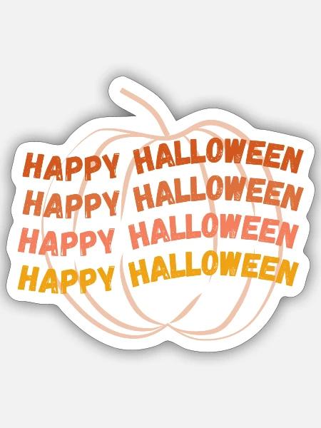 Happy Halloween - Sticker Größe S (10 x 10 cm) - Mattweiß