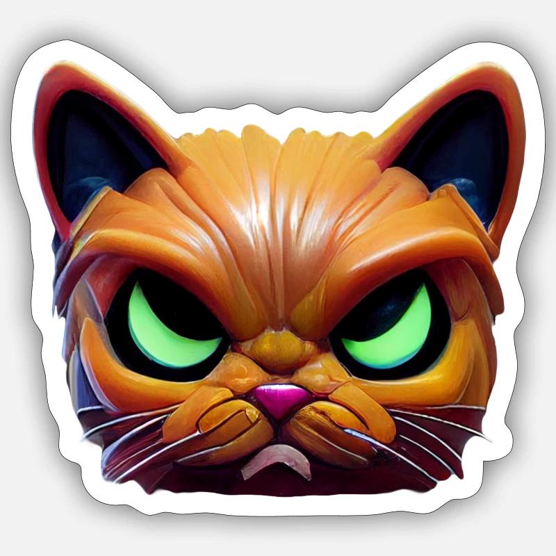Magisches wütendes Katzengesicht! Sticker Größe S (10 x 10 cm)