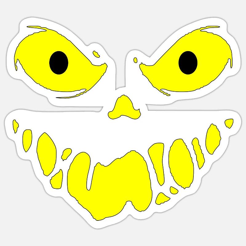 Visage maléfique - Sticker taille S (10 x 10 cm) - blanc mat