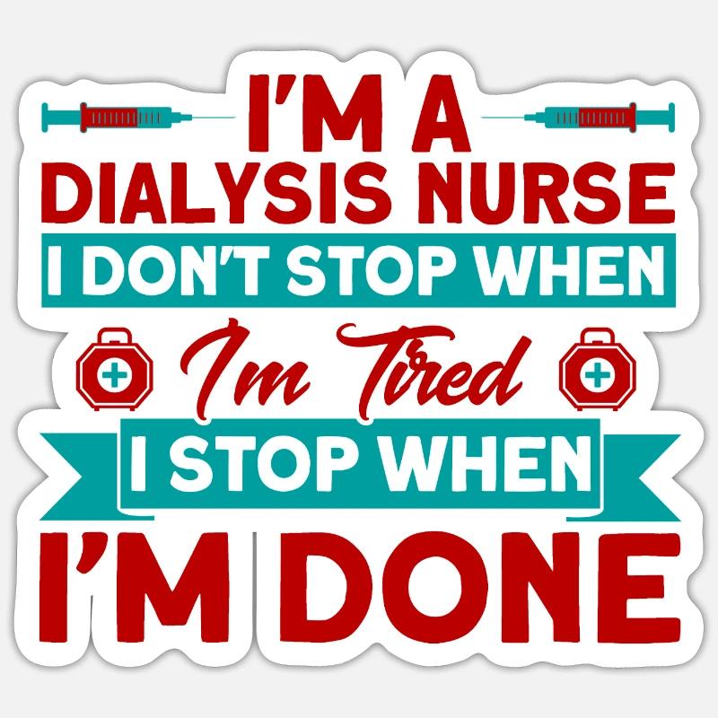 Dialyse Behandlung Dialyse Dialyse Schwester Gesch - Sticker Größe S (10 x 10 cm) - Mattweiß