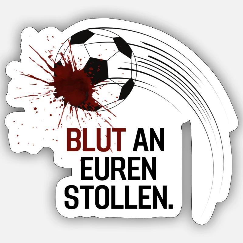 WM Katar Protest 2022 Blut an Stollen Protestshirt - Sticker Größe S (10 x 10 cm) - Mattweiß