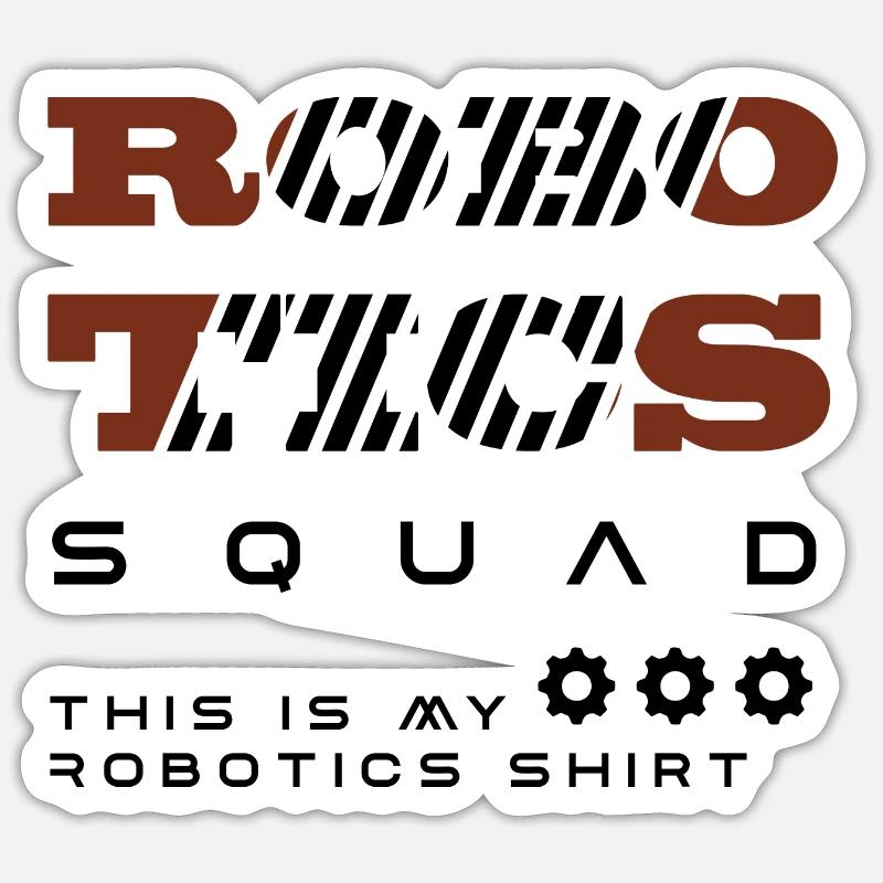 Robotics Squad Robotics - Sticker taille S (10 x 10 cm) - blanc mat
