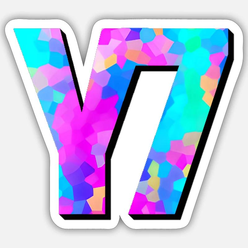 GLCKplus - Y7 logo holo - Sticker Größe S (10 x 10 cm) - Mattweiß
