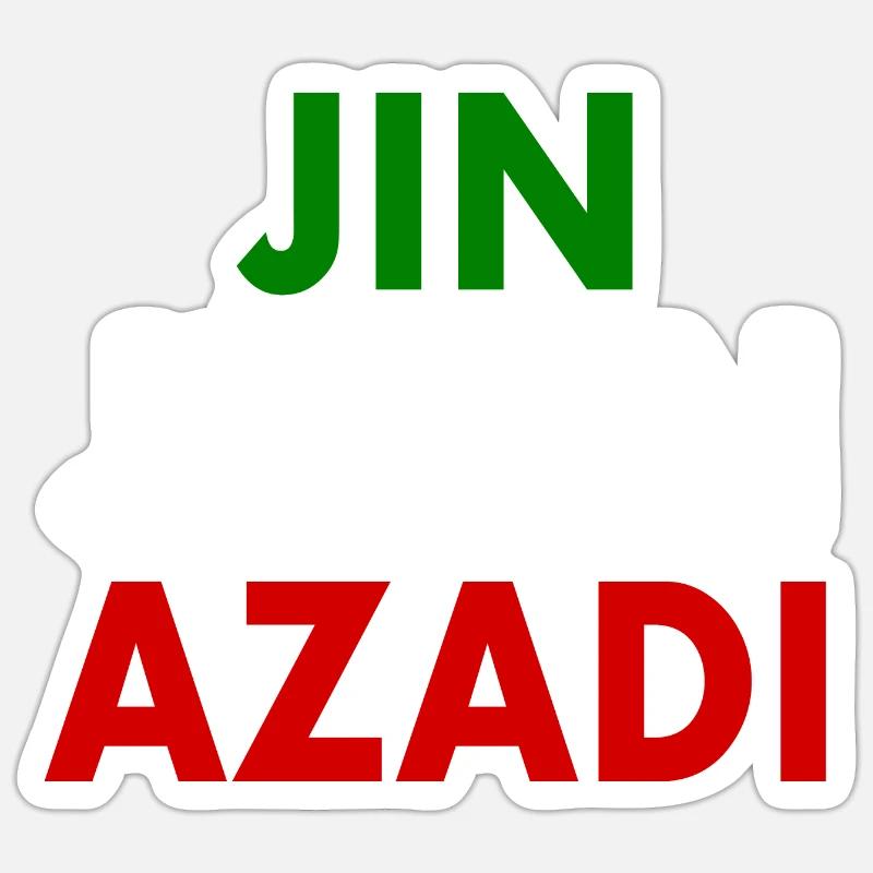 jin jiyan azadi - Sticker Größe S (10 x 10 cm) - Mattweiß