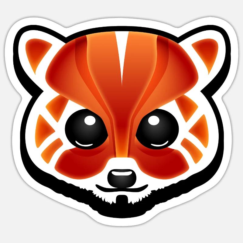 Petit panda - Sticker taille S (10 x 10 cm) - blanc mat