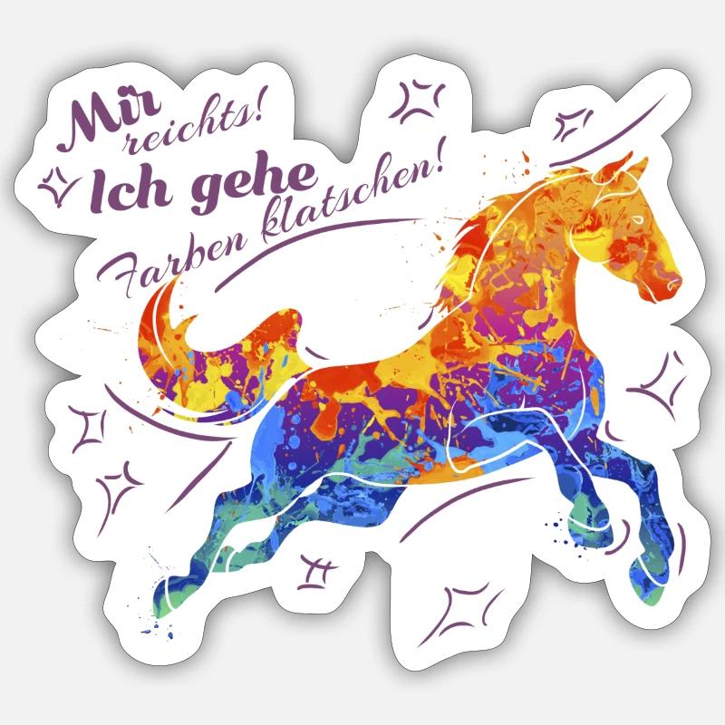 Farben klatschen - Sticker Größe S (10 x 10 cm) - Mattweiß