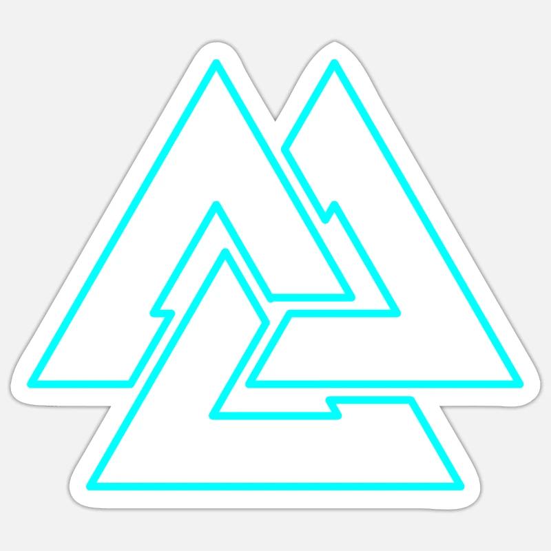 Odins Valknut - Sticker Größe S (10 x 10 cm) - Mattweiß