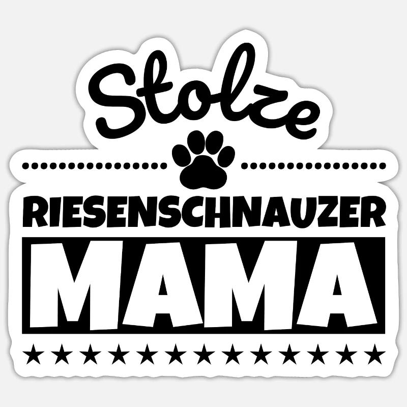 Stolze Riesenschnauzer Mama - Sticker Größe S (10 x 10 cm) - Mattweiß