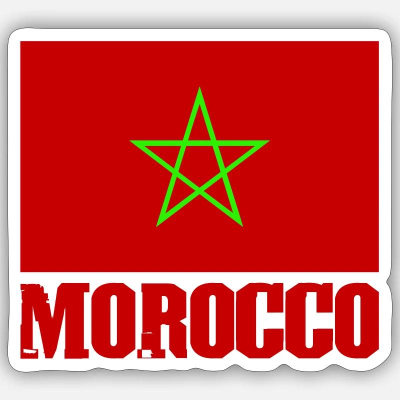 Maroc - Sticker taille S (10 x 10 cm) - blanc mat