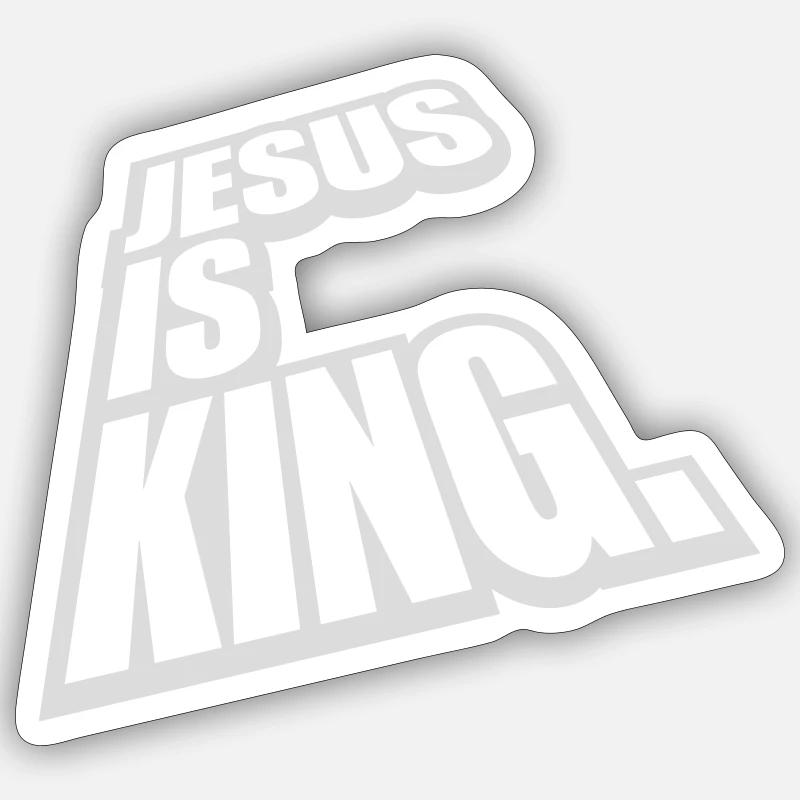 jesus is king quote - Sticker size S (10 x 10 cm) - white matte
