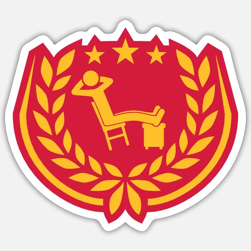 Laurel Wreath Man Icône détendue Sticker taille S (10 x 10 cm)