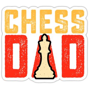 Lustiges Zitat Schach Papa lustig Sprichwort - Sticker Größe S (10 x 10 cm) - Mattweiß - Vorne