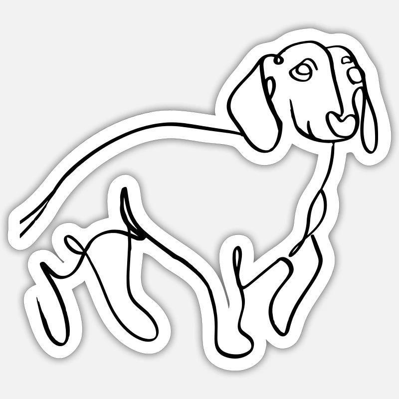 Teckel Sticker taille S (10 x 10 cm)