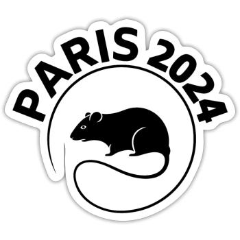 mascot, rat, Paris - Sticker size S (10 x 10 cm) - white matte - Front
