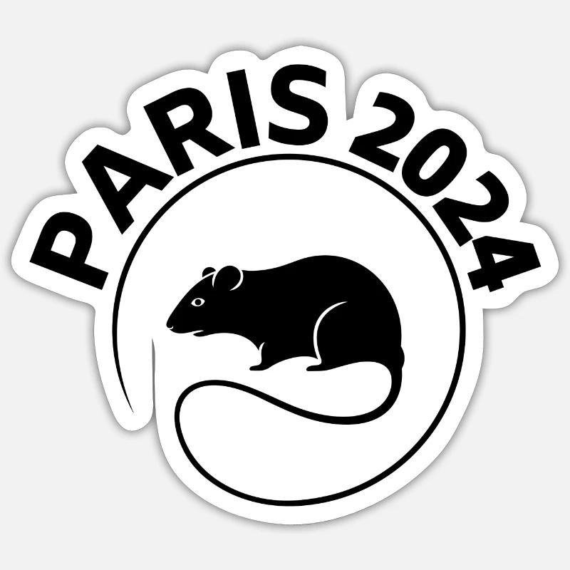 Maskottchen, Ratte, Paris Sticker Größe S (10 x 10 cm)