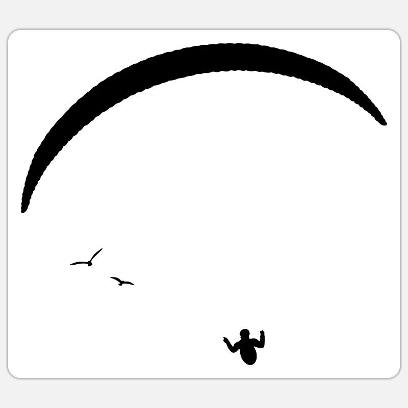 Paragleiten - Sticker Größe S (10 x 10 cm) - Mattweiß