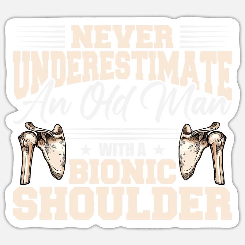Remplacement de l’épaule bionique - Sticker taille S (10 x 10 cm) - blanc mat