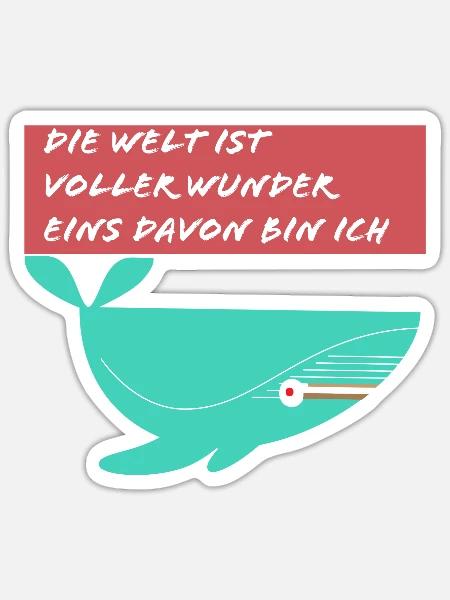 Moby Dick "Das Wunder" - Sticker Größe S (10 x 10 cm) - Mattweiß