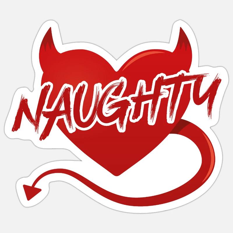 Devil Heart Naughty - Sticker size S (10 x 10 cm) - white matte