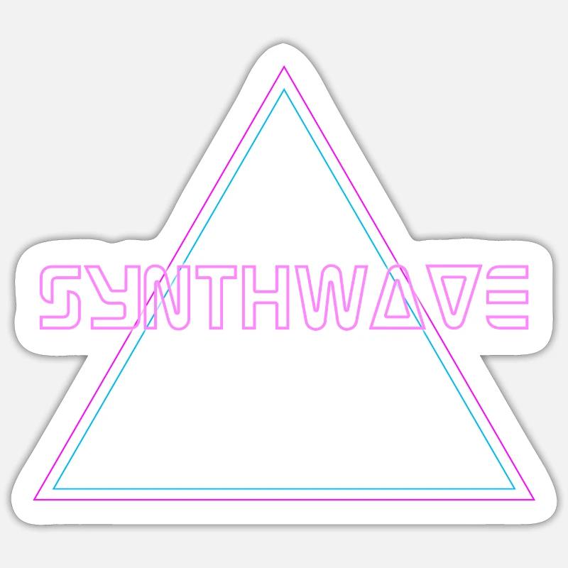 Retrowave Synthwave 80s Design - Sticker Größe S (10 x 10 cm) - Mattweiß
