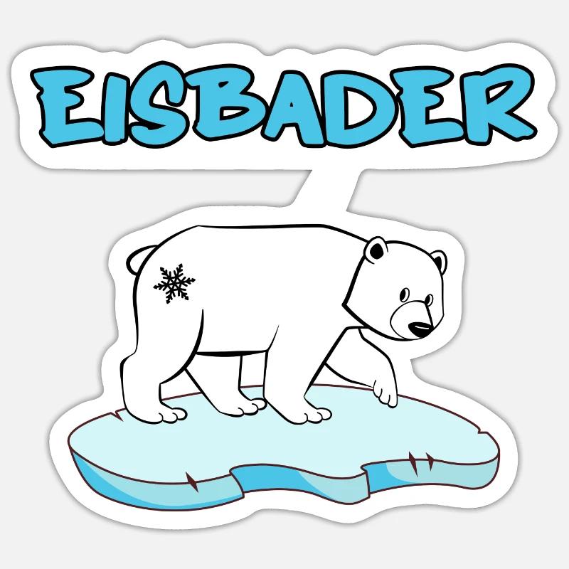 Eisbad Winterschwimmen "Eisbader Eisbär Winterbad" Sticker Größe S (10 x 10 cm)