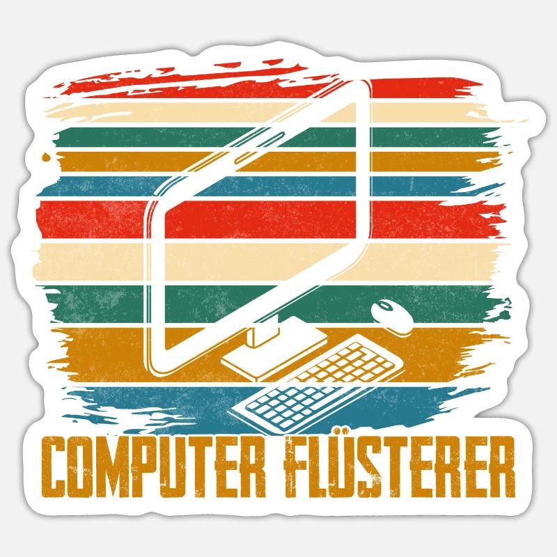 Computer Flüsterer IT Programmierer - Sticker Größe S (10 x 10 cm) - Mattweiß