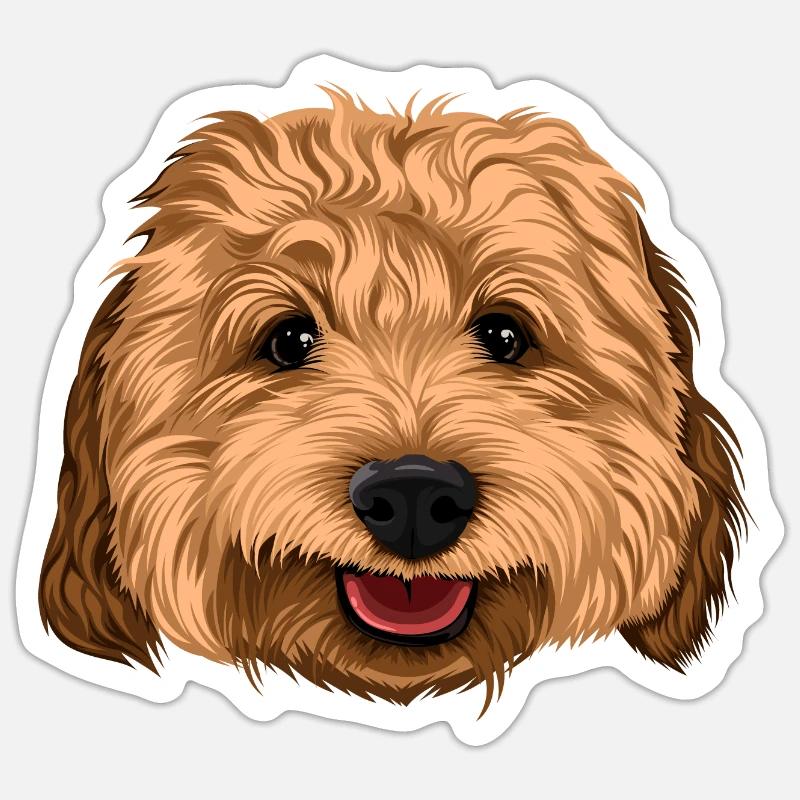 Glücklicher Cockapoo - Sticker Größe S (10 x 10 cm) - Mattweiß