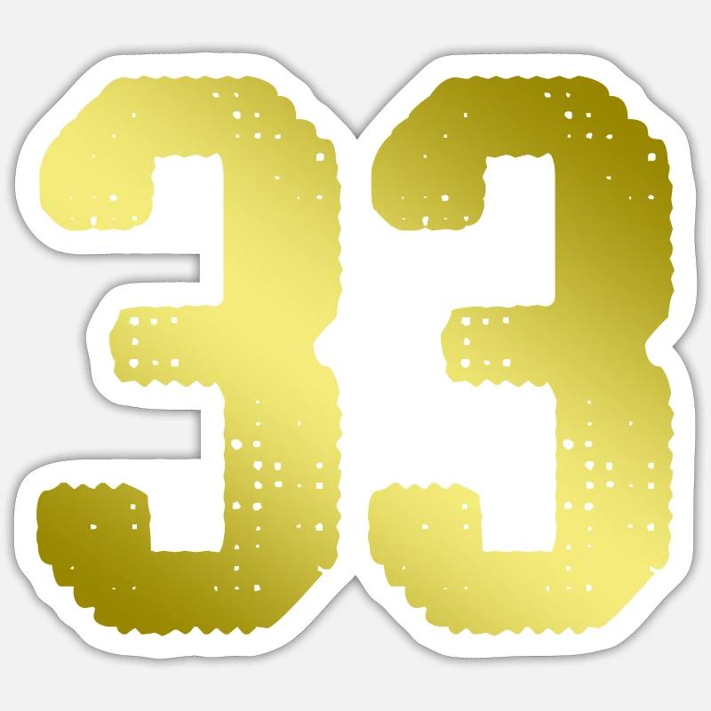 33 Maillot numéro - Sticker taille S (10 x 10 cm) - blanc mat