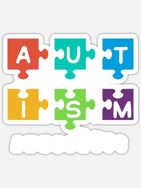 Autismus-Bewusstsein Puzzleteile - Sticker Größe S (10 x 10 cm) - Mattweiß