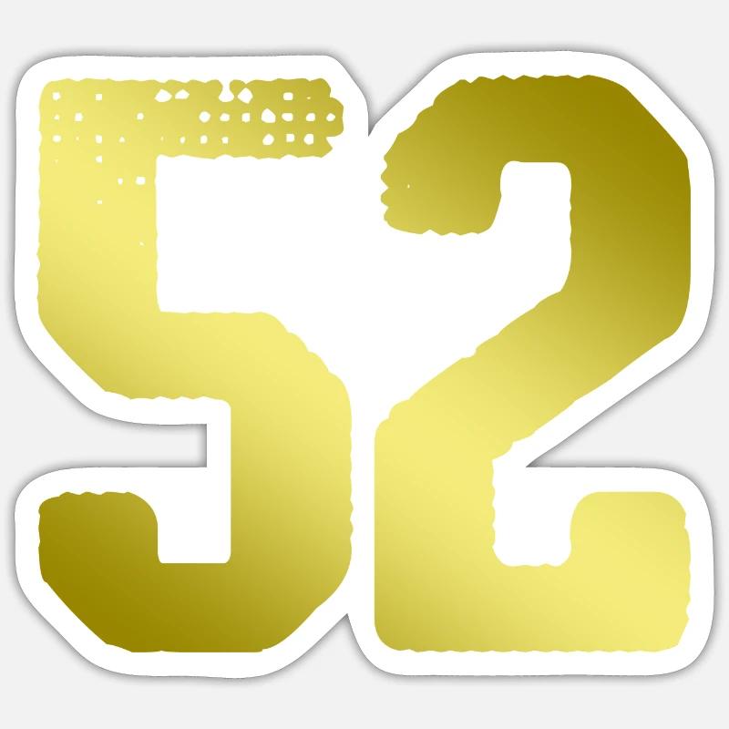 maillot numéro 52 - Sticker taille S (10 x 10 cm) - blanc mat