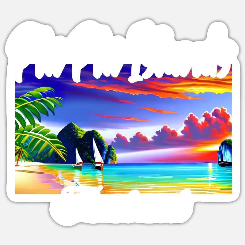Phi Phi Island Thaïlande Sticker taille S (10 x 10 cm)