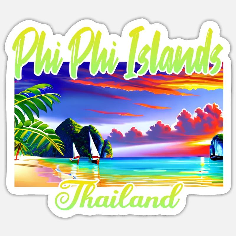 Phi Phi Island Thaïlande Sticker taille S (10 x 10 cm)