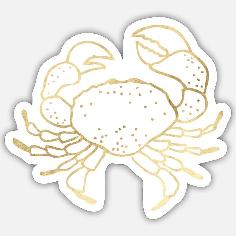 Krabbe - Sticker Größe S (10 x 10 cm) - Mattweiß