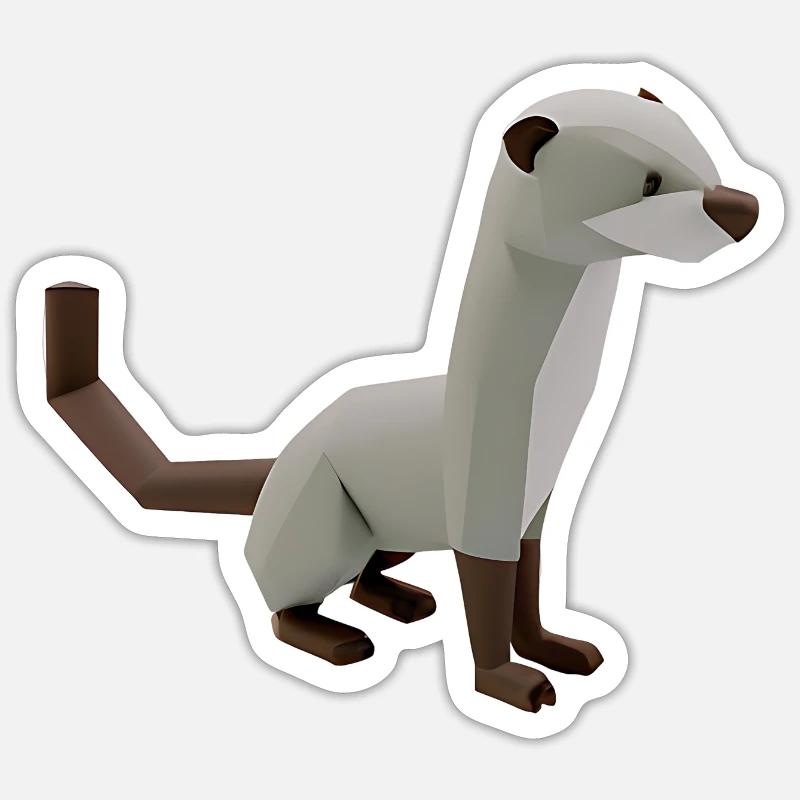 Furets polygonaux - Sticker taille S (10 x 10 cm) - blanc mat