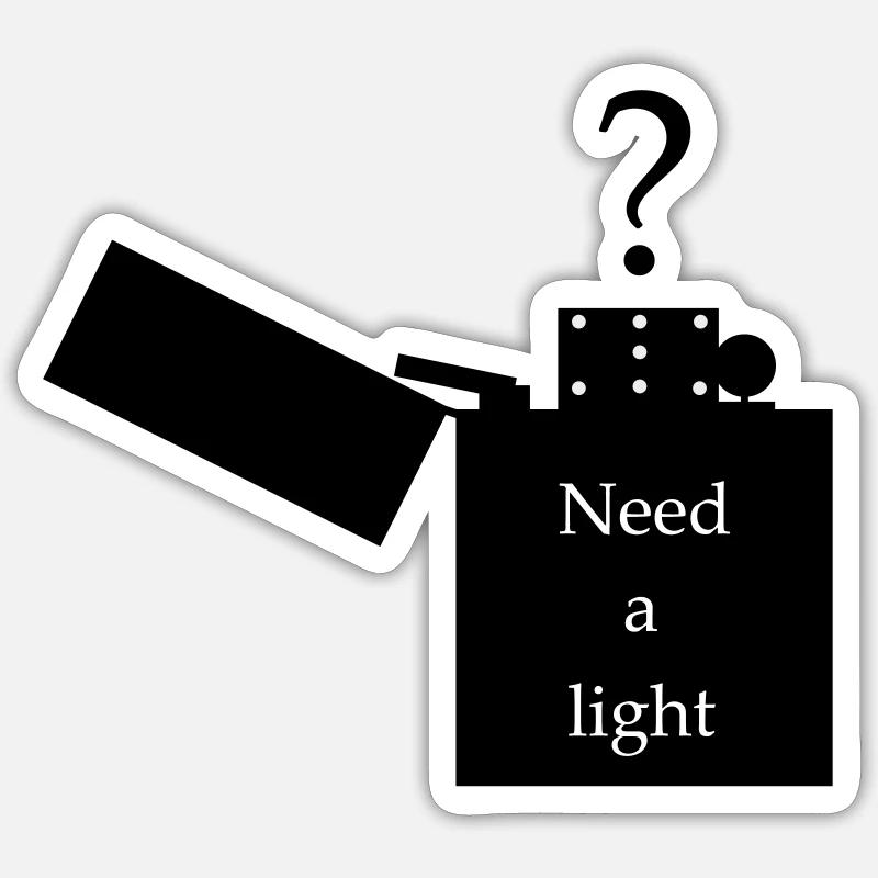 Feuerzeug - Bild mit Schriftzug Sticker Größe S (10 x 10 cm)