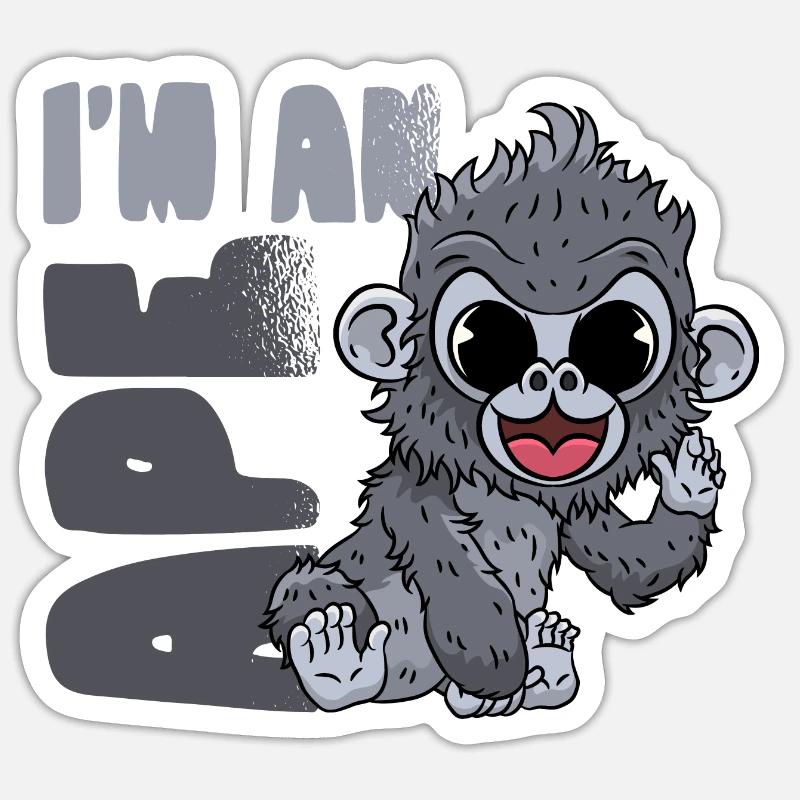 Gorilla Monkey - Sticker size S (10 x 10 cm) - white matte