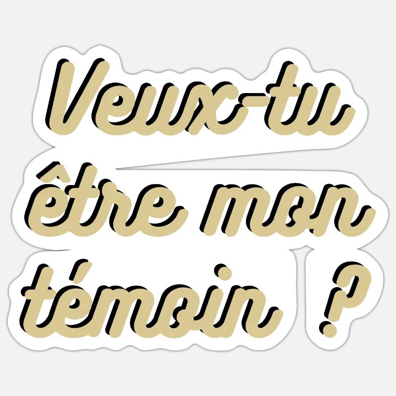 Témoin de mariage - Demande - Sticker taille S (10 x 10 cm) - blanc mat
