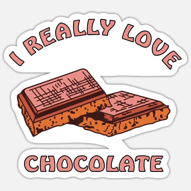 J’adore le chocolat - Sticker taille S (10 x 10 cm) - blanc mat