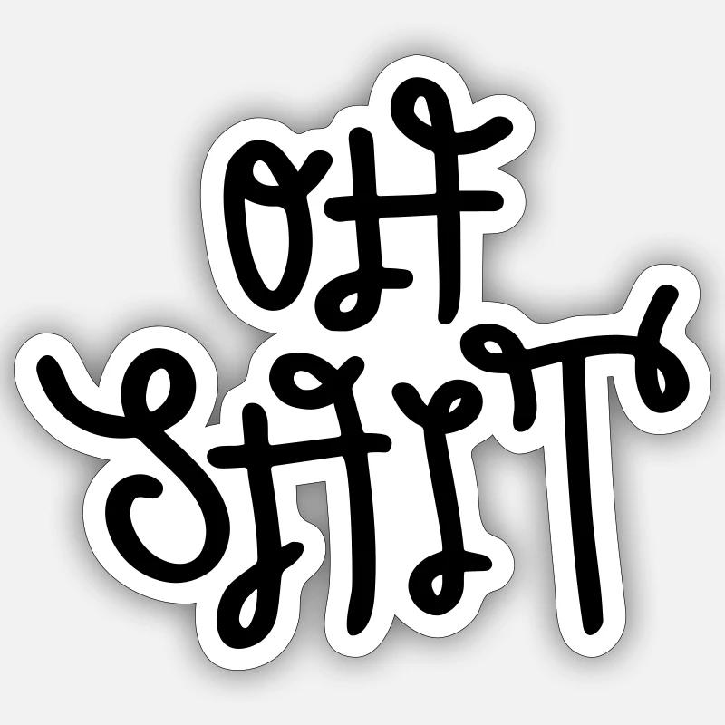 Oh merde - Sticker taille S (10 x 10 cm) - blanc mat