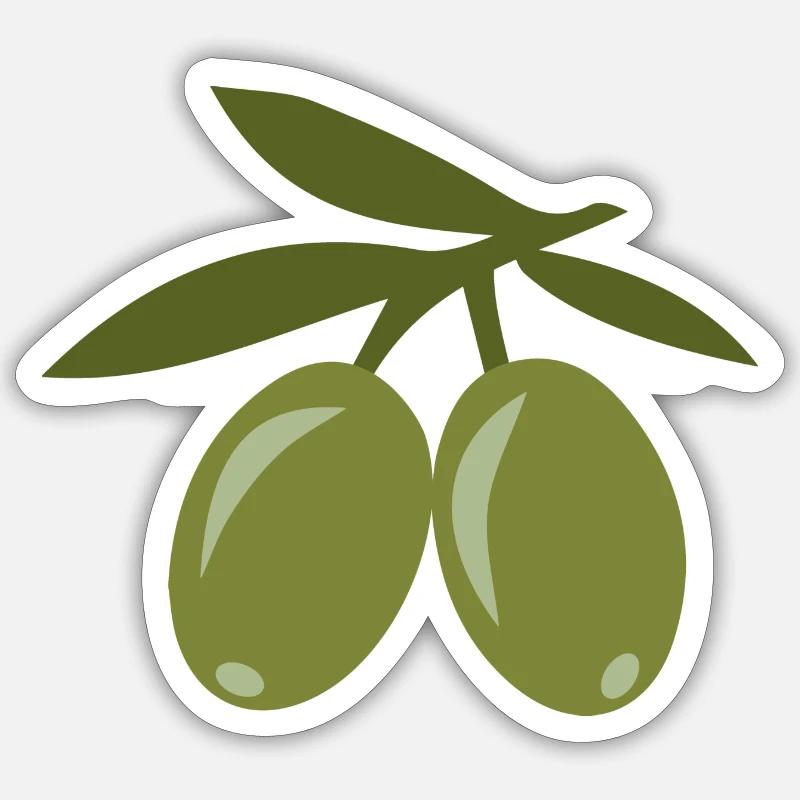 olive - Sticker Größe S (10 x 10 cm) - Mattweiß