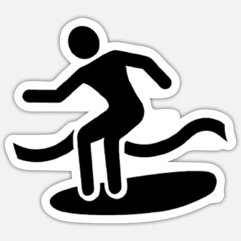 Surfer Geschenkidee surf surfen - Sticker Größe S (10 x 10 cm) - Mattweiß