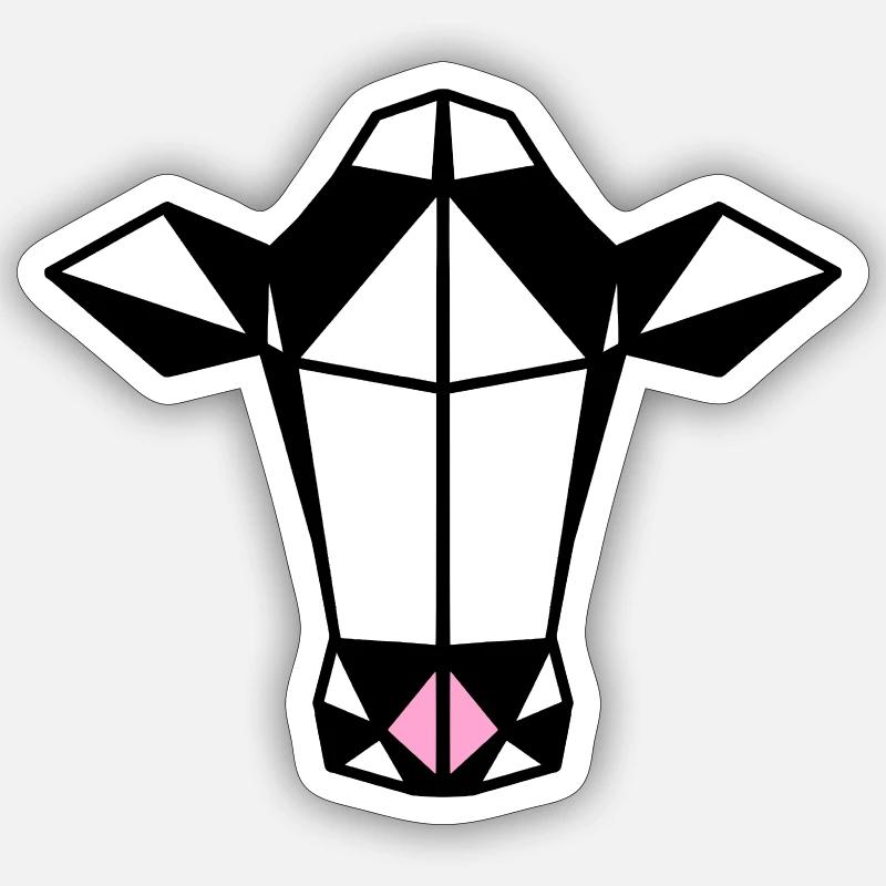 Low Poly Cow Sticker size S (10 x 10 cm)