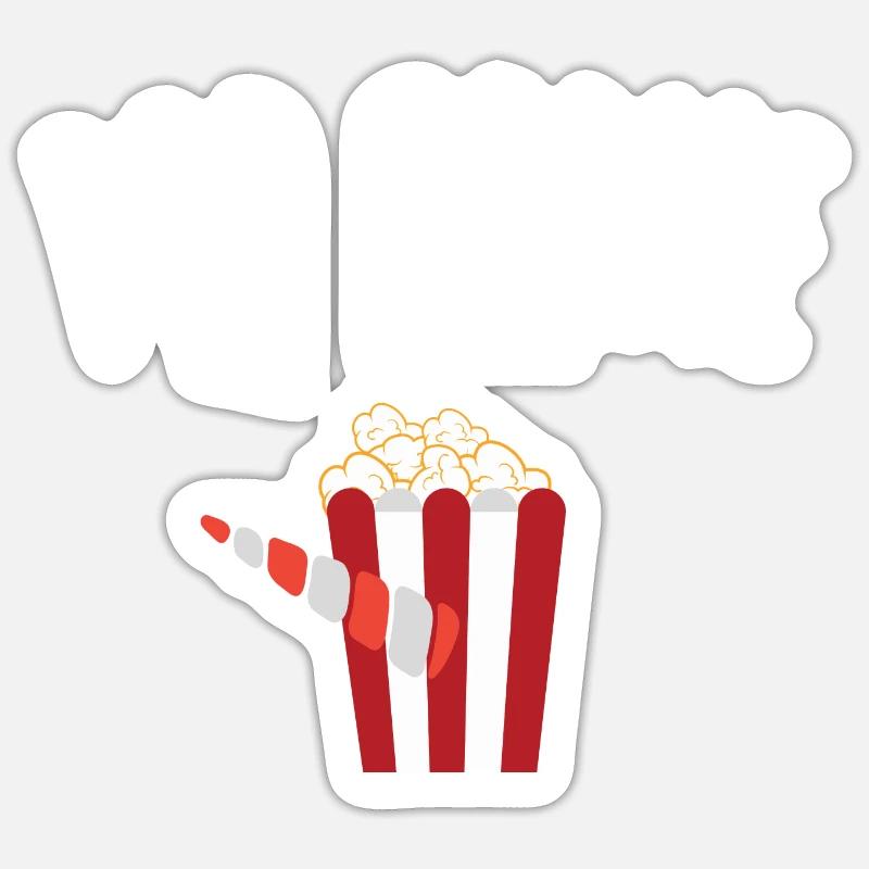pop corne - Sticker taille S (10 x 10 cm) - blanc mat