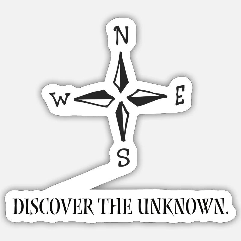 Discover the unknown. Sticker Größe S (10 x 10 cm)