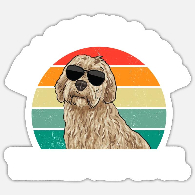 Labradoodle Chien - Sticker taille S (10 x 10 cm) - blanc mat