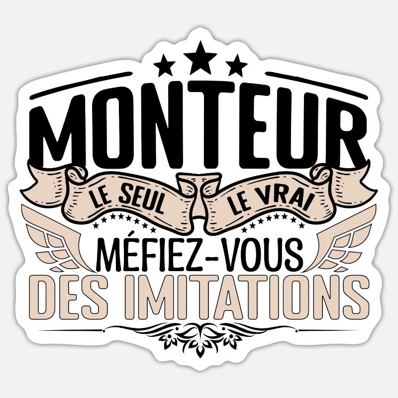 Monteur cadeau Monteur le vrai Monteur Sticker taille S (10 x 10 cm)